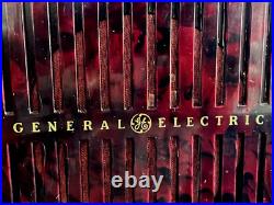 Vintage General Electric Model 505 Tube Alarm Clock Radio Brown- UNTESTED- READ