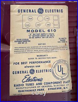 Vintage General Electric Model 610 Tube Radio