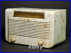Vintage General Electric Model CL 500 Beetle White Marble Tube Radio CL500