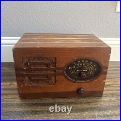 Vintage General Electric Pla-Mor Wooden Tube Radio B273699 Powers On Parts Read