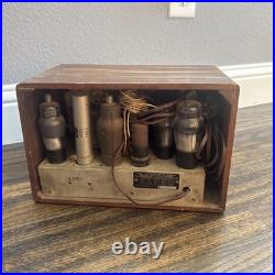 Vintage General Electric Pla-Mor Wooden Tube Radio B273699 Powers On Parts Read