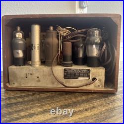 Vintage General Electric Pla-Mor Wooden Tube Radio B273699 Powers On Parts Read