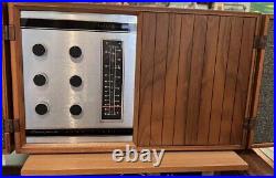 Vintage General Electric T-1000C Stereo/Radio, Mid Century Modern Walnut Cherry