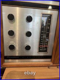 Vintage General Electric T-1000C Stereo/Radio, Mid Century Modern Walnut Cherry