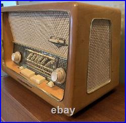 Vintage German EMUD Rekord Senior 60 Tube Tabletop Radio AM-FM-SW See Video Demo