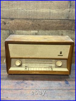 Vintage German Grundig 2268 U Tube radio No Power Cable Parts Decor Repairs