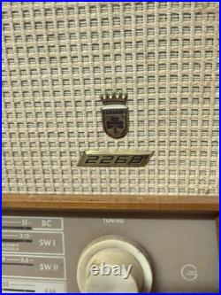Vintage German Grundig 2268 U Tube radio No Power Cable Parts Decor Repairs