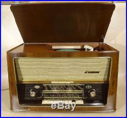 Vintage German Tube Radio NORDMENDE PHONO-SUPER 58 3D with Turntable Made 1957