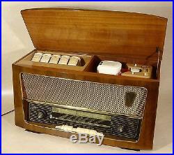 Vintage German Tube Radio TEFIFON T573 VINYLTAPE-PLAYER six cassettes included