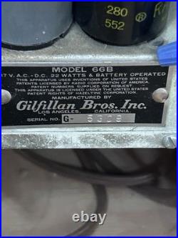Vintage Gilfillan 66B Overland Portable AM Tube Radio Copper Face 1940s Untested