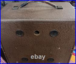 Vintage Gilfillan 66B Overland Portable AM Tube Radio Copper Face 1940s Untested