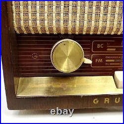 Vintage Grundig Model 92 US Tube Radio Wood BC FM Band Push Button West Germany