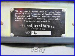 Vintage HALLICRAFTERS S-40A TUBE HAM SHORT WAVE RADIO COMM RECEIVER Works Great
