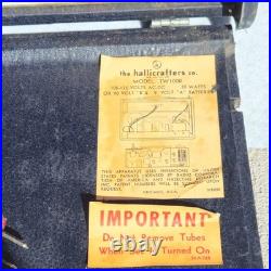 Vintage Hallicrafters World-Wide TW-1000 8-Band Tube Radio Works