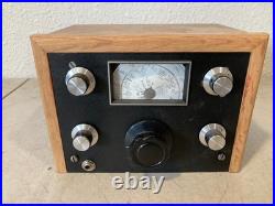 Vintage Homebrew Ham Radio Receiver Tube Shortwave Amateur Radio Wood Cabinet