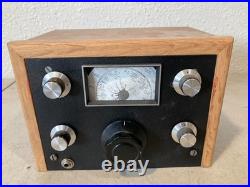 Vintage Homebrew Ham Radio Receiver Tube Shortwave Amateur Radio Wood Cabinet