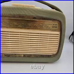 Vintage Ingelen TRV 1001 UKW Portable Tube Radio Austria Green Gold Retro