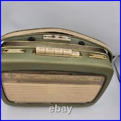 Vintage Ingelen TRV 1001 UKW Portable Tube Radio Austria Green Gold Retro