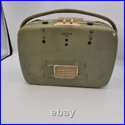 Vintage Ingelen TRV 1001 UKW Portable Tube Radio Austria Green Gold Retro