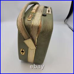 Vintage Ingelen TRV 1001 UKW Portable Tube Radio Austria Green Gold Retro