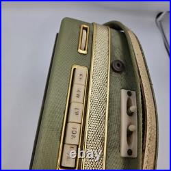 Vintage Ingelen TRV 1001 UKW Portable Tube Radio Austria Green Gold Retro