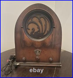 Vintage Jackson Bell Cathedral Swan Tube Radio FOR PARTS and REPAIR
