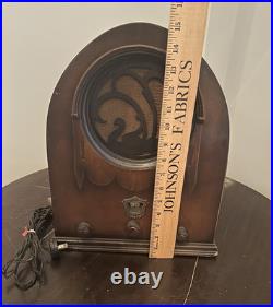 Vintage Jackson Bell Cathedral Swan Tube Radio FOR PARTS and REPAIR