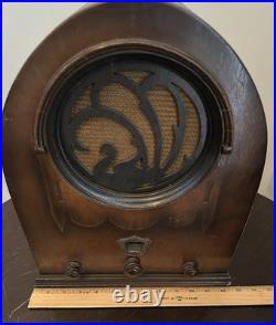 Vintage Jackson Bell Cathedral Swan Tube Radio FOR PARTS and REPAIR