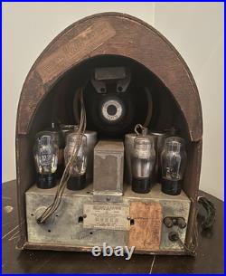 Vintage Jackson Bell Cathedral Swan Tube Radio FOR PARTS and REPAIR