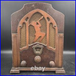 Vintage Jackson Bell Peter Pan Cathedral Tube Radio for Parts or Repair