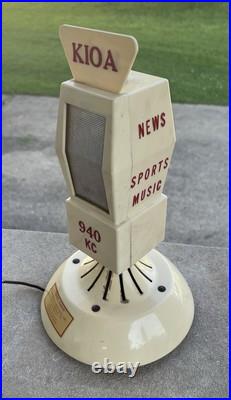 Vintage KIOA 940 KC Mike Tube Radio EX