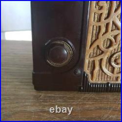 Vintage Kadette Jewel Tube Radio A4176 Ornate Insert Grille Brown Bakelite 110V