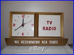 Vintage Light Up Advertising Clock Tv Radio We Recommend RCA Tubes