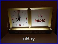 Vintage Light Up Advertising Clock Tv Radio We Recommend RCA Tubes