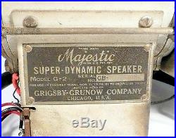 Vintage MAJESTIC G-2 FIELD COIL SPEAKER Rebuilt with N. O. S. CONE / NEW WIRING