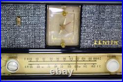 Vintage MCM 1959 Zenith S-43497 AM-FM Clock Tabletop Tube Radio XLNT Read Vintage MCM 1959 Zenith S-43497 AM-FM Clock Tabletop Tube Radio XLNT Read