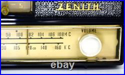 Vintage MCM 1959 Zenith S-43497 AM-FM Clock Tabletop Tube Radio XLNT Read Vintage MCM 1959 Zenith S-43497 AM-FM Clock Tabletop Tube Radio XLNT Read