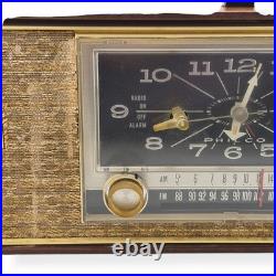 Vintage MCM Philco L799 Wood Clock Radio AM/FM 6-Tube Tested Working 1960s