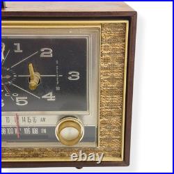 Vintage MCM Philco L799 Wood Clock Radio AM/FM 6-Tube Tested Working 1960s