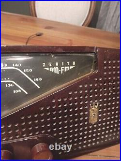 Vintage MID Century Zenith R721 Bakelite Am/fm Tube Radio Working
