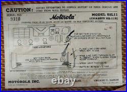 Vintage MOTOROLA 68L11 Portable Tweed Suitcase Tube Radio WORKING! EXCELLENT