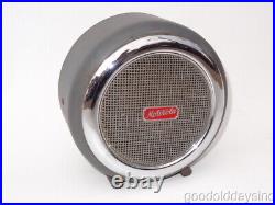 Vintage Machine Age Motorola 8 Round Speaker Chrome Metal Case Works Art Deco