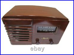 Vintage Majestic 1D59-L Wood Tabletop Tube Radio Working 1940s AM WORKING