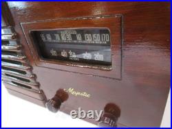 Vintage Majestic 1D59-L Wood Tabletop Tube Radio Working 1940s AM WORKING