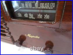 Vintage Majestic 1D59-L Wood Tabletop Tube Radio Working 1940s AM WORKING