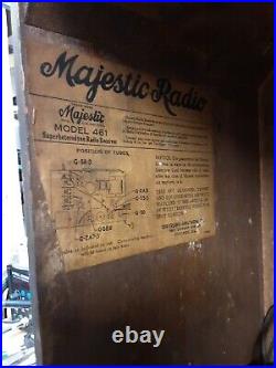 Vintage Majestic 461 Chrome Front Wooden Tube Radio