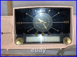 Vintage Mid Century Electric? Princess Pink Tube Clock Radio Alarm? GE 913-D 50s