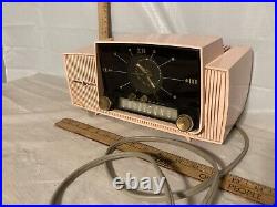 Vintage Mid Century Electric? Princess Pink Tube Clock Radio Alarm? GE 913-D 50s