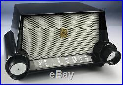 Vintage Mid-Century MOTOROLA Model 53H Black Table-Top TUBE Radio WORKS