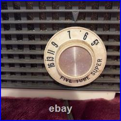 Vintage Mid Century Modern 1950's HOFFMAN Five Tube Radio Superhyterodyne Works